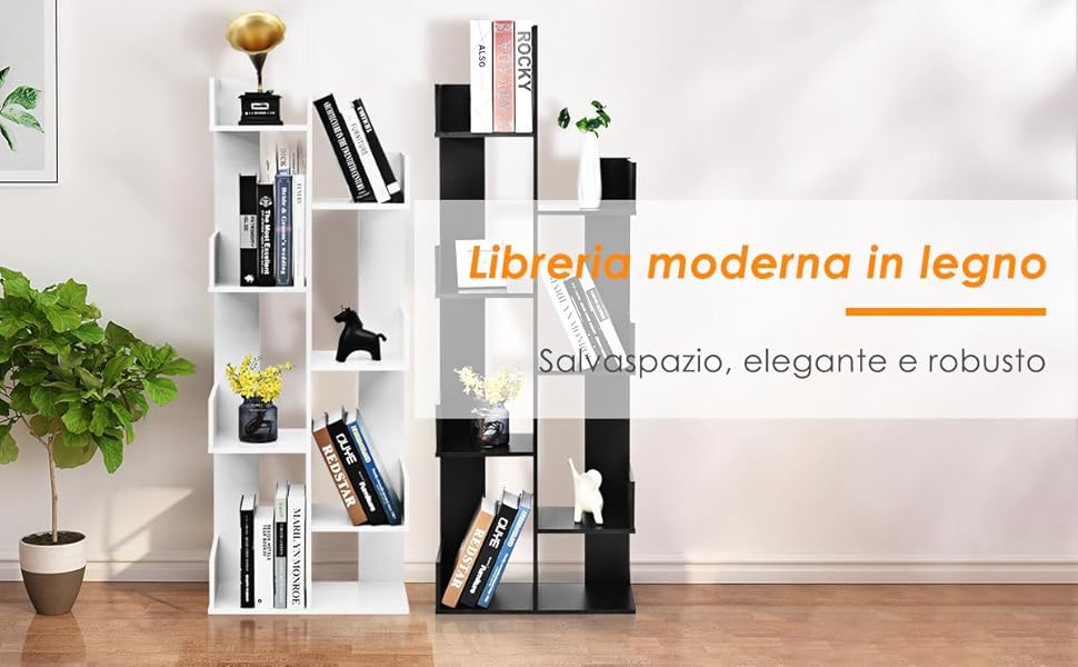 Compra Scaffale salvaspazio per libreria a 8 scomparti aperti a 8 ripiani  nero all'ingrosso