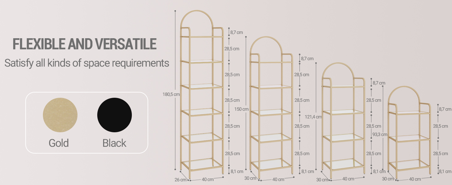Scaffale in vetro temperato