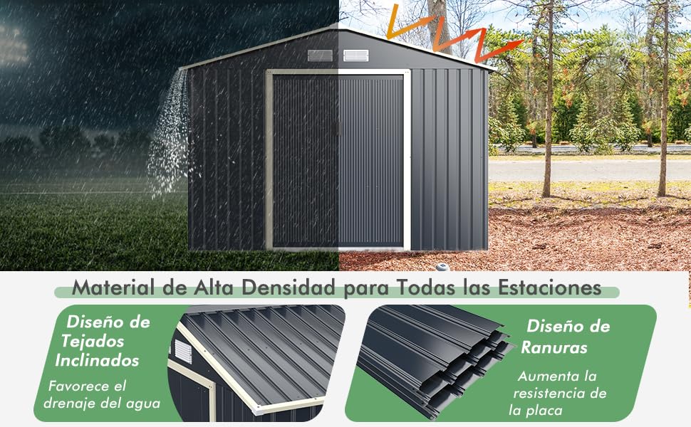 Cobertizo de Jardín de Metal de Exterior