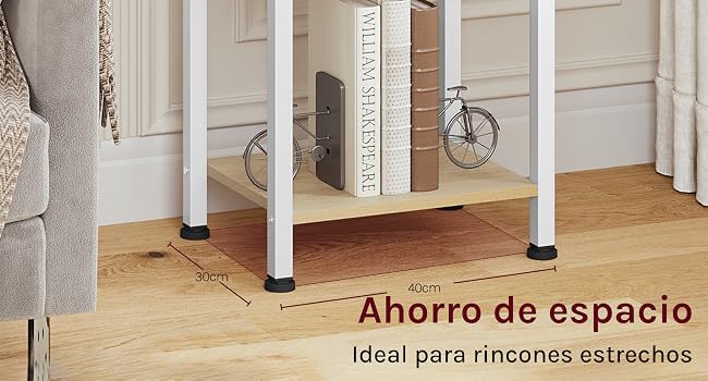 Patas o elevadores para muebles que ahorran espacio. Se muestran en una esquina estrecha entre las paredes, con medidas que indican un tamaño compacto para espacios reducidos