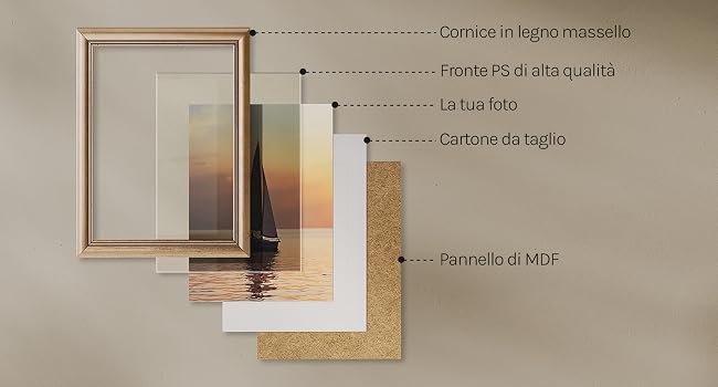 Il testo recita «Productos de calidad Hecho en la Unión Europea Garantía de 5 años». Espositore del prodotto che mostra trattamenti per vetri o campioni di tessuto con tonalità e texture neutre.