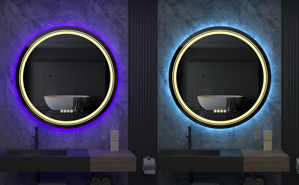 Specchio da bagno con Led Luce RGB
