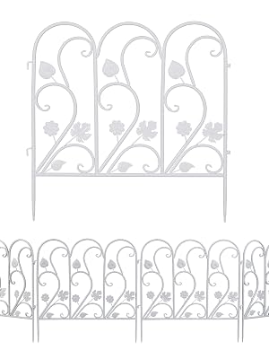 Recinzione per Aiuole in Plastica, H 30 cm, Elegante Recinto Deco, con Paletti