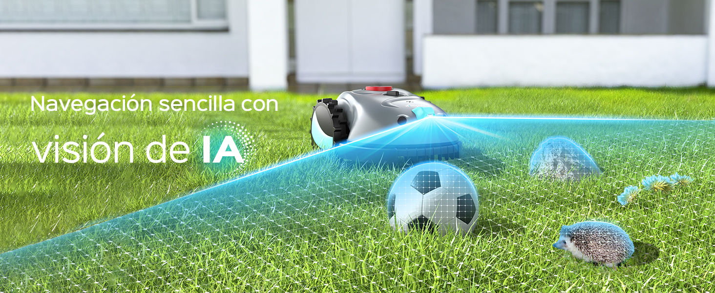Escena de campo de fútbol/fútbol con pelota sobre césped verde. El texto parece mostrar especificaciones técnicas o características superpuestas en la imagen.
