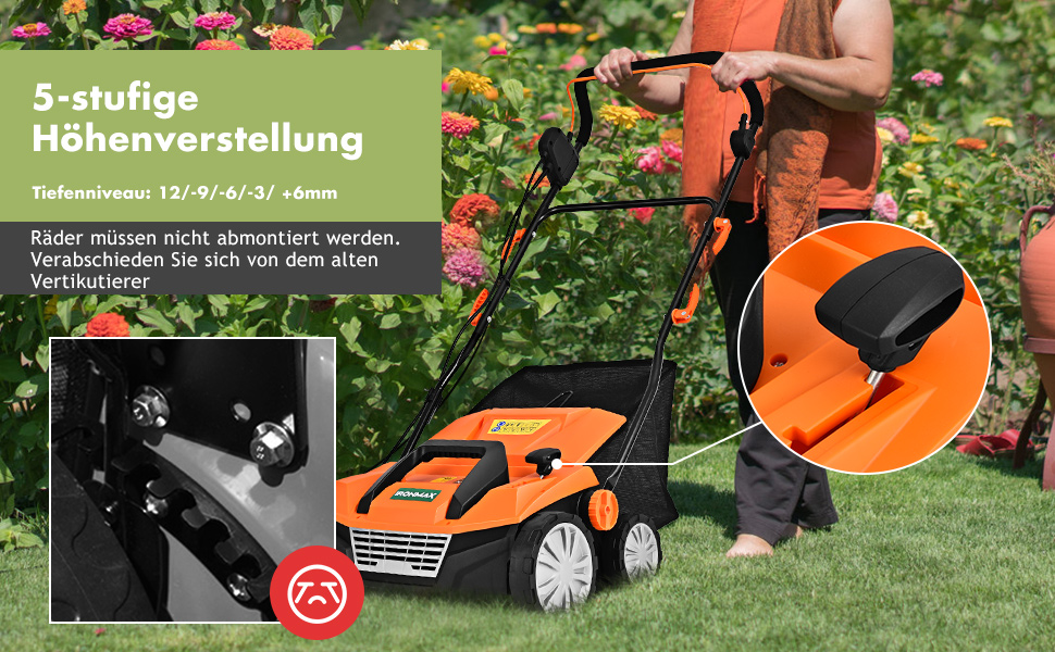 COSTWAY Elektro Vertikutierer Rasenlüfter