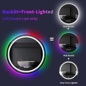 LUVODI MIRROIR SALLE DE BAIN MURAL LED ROND 