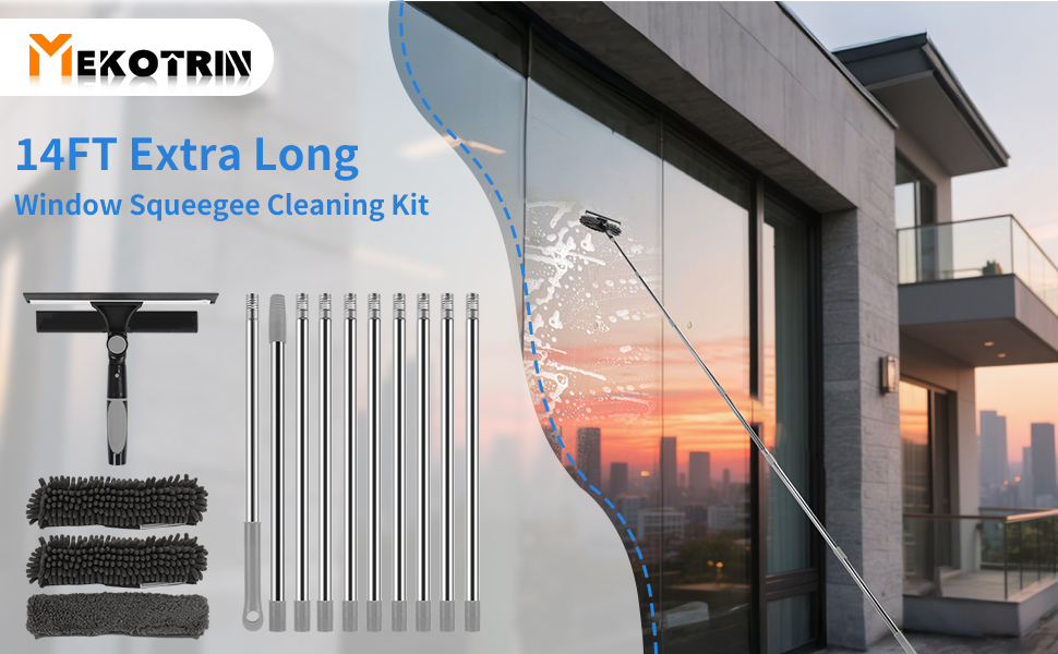 Kit de limpieza de ventanas con escobilla de goma