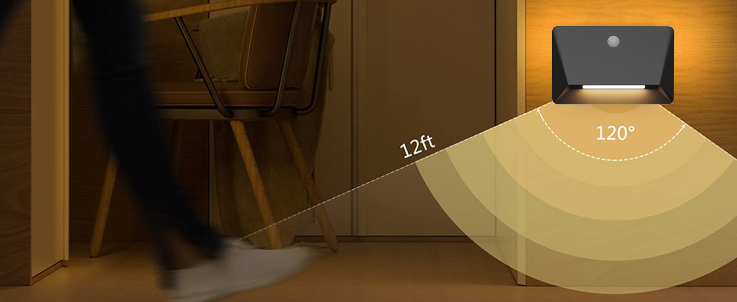 Applique Murale Sans Fil avec Détecteur de Mouvement - Veilleuse LED Rechargeable USB