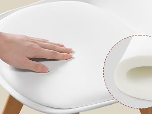 Dimostrazione ravvicinata del materiale del materasso o del cuscino in memory foam, che mostra l'impronta della mano e le proprietà di recupero del materiale con dettagli circolari rossi evidenziati.