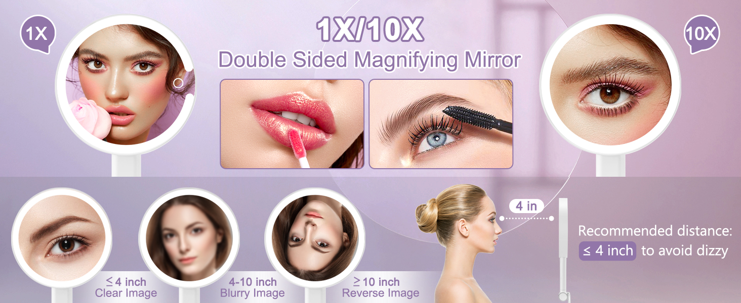 lighted makeup mirror with magnification