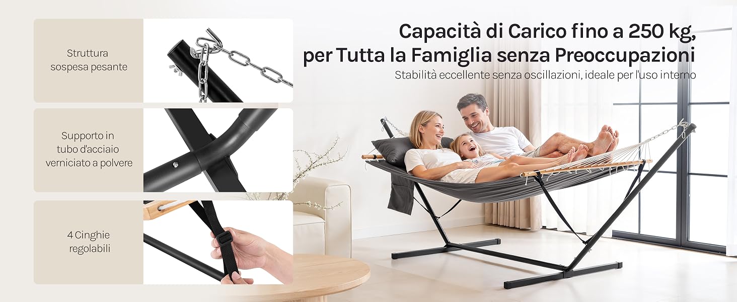 Il testo include una frase italiana sulla preparazione della famiglia. Serie di disegni tecnici o schizzi che mostrano le istruzioni di montaggio dei mobili con fasi e componenti numerati.