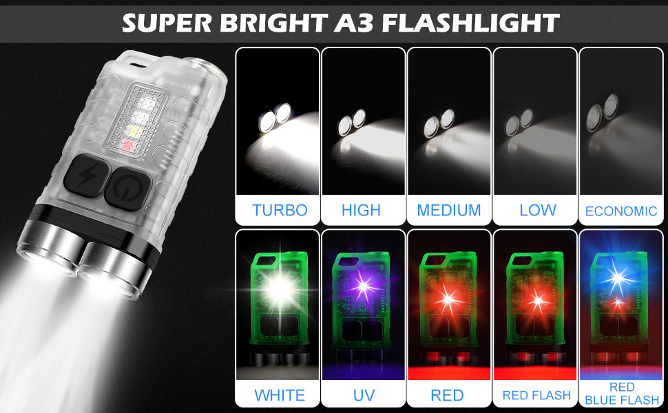 LED Keychain Flashlight Rechargeable Pocket Flashlight