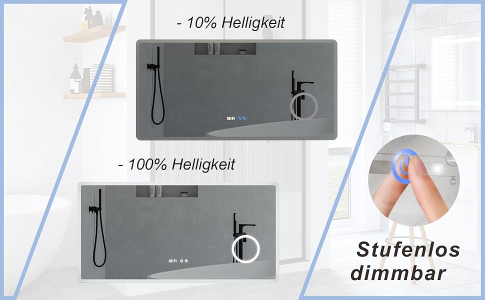 BORAS Typ D Badspiegel mit LED Beleuchtung