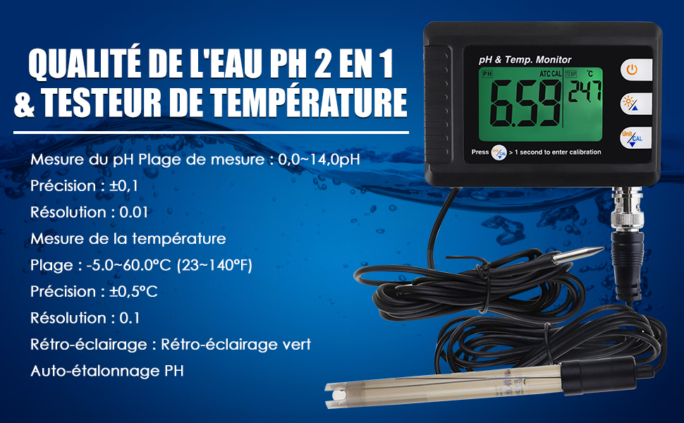 Compteur de pH et de température