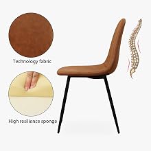 Sedia marrone dal design ergonomico, caratterizzata da tessuto tecnologico e spugna ad alta resilienza. Il diagramma della colonna vertebrale illustra