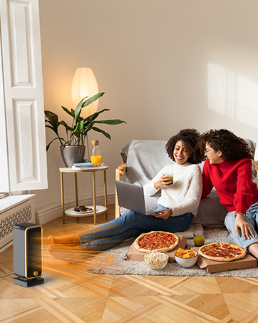 Sequence of lifestyle images showing people relaxing in a living room setting with natural lighting, engaging with entertainment.