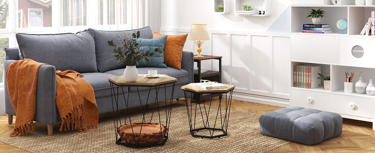 WOLTU Set di 2 Tavolini da Salotto