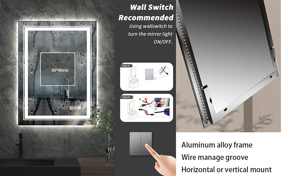 wall mounted led bathroom mirror