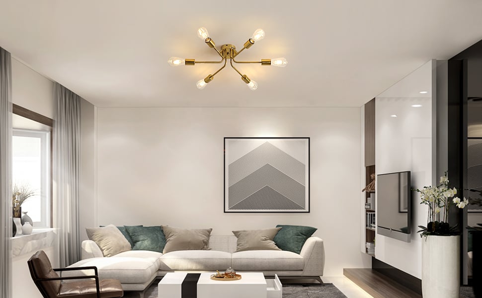 lampada da soffitto con lampadario moderno