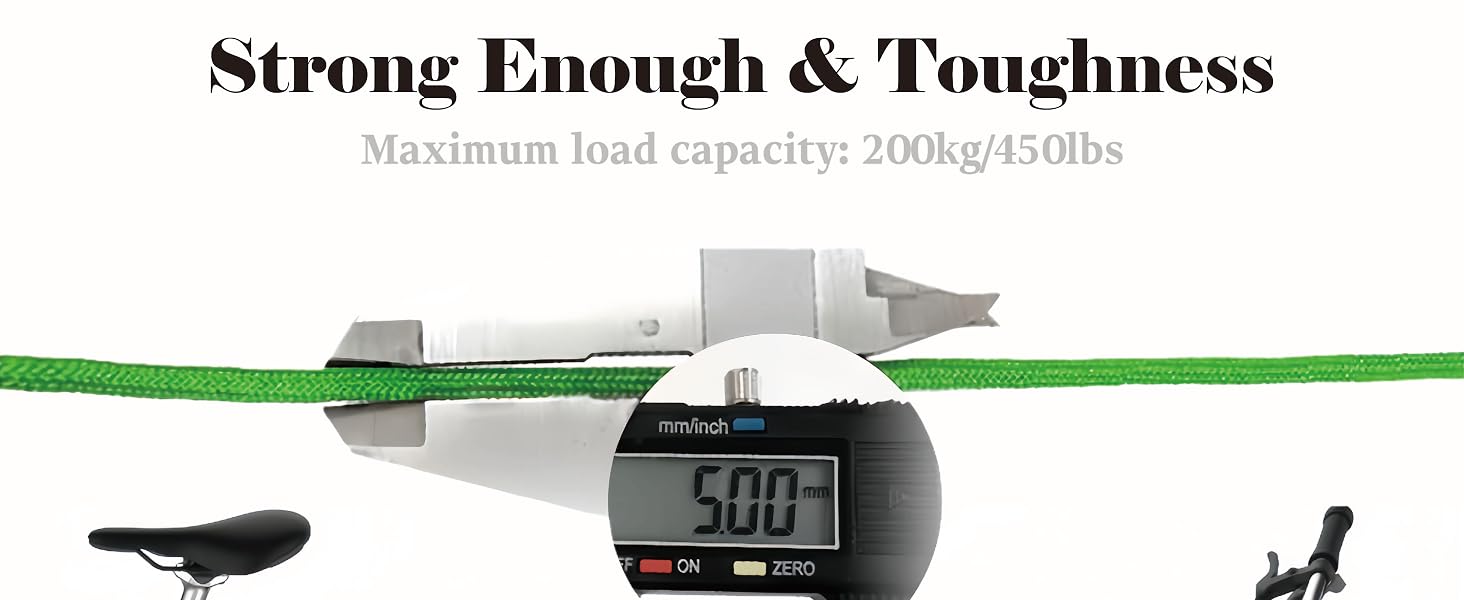 Text reads 'Strong Enough &amp; Toughness'. Multiple views of a white bicycle frame with attached components including seat, handlebars, and digital display against white background.