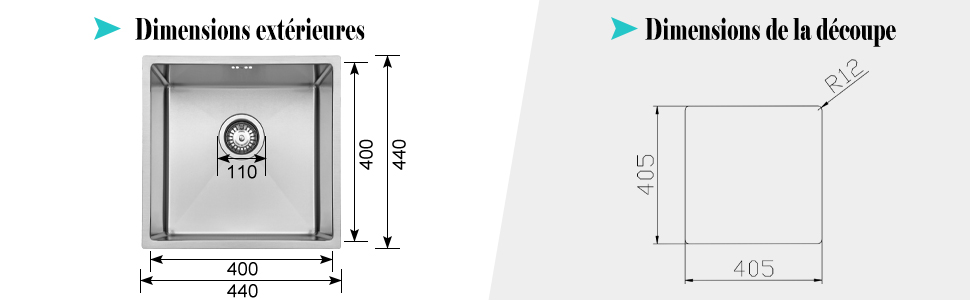 les dimensions de la porte sont indiquées.