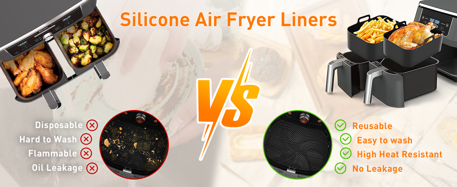 Silicone Air Fryer Liners for Ninja Air Fryer Dua