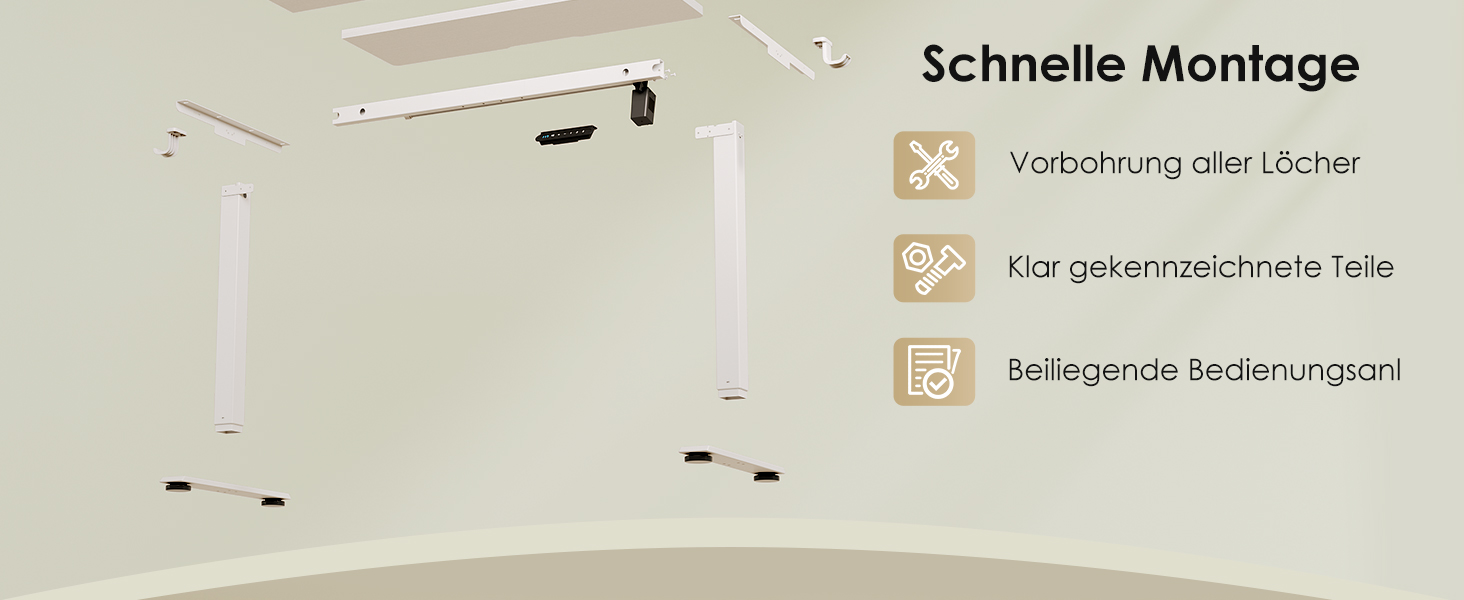 Der Text lautet „Schnelle Montage“. Set von Make-up-Pinseln mit schwarzen Griffen und roségoldenen Zwingen auf weißem Hintergrund.