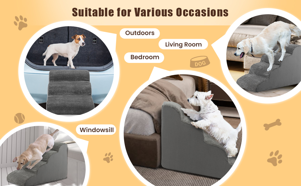 Scaletta Per Cani E Gatti 3 Gradini - Antiscivolo In Spugna Con Fodera Lavabile - Per Letti E Divani - Foto 10