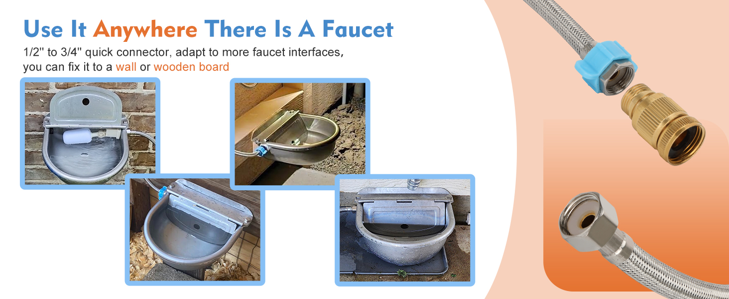 Automatic Animal Drinking Water Bowl with Float Valve