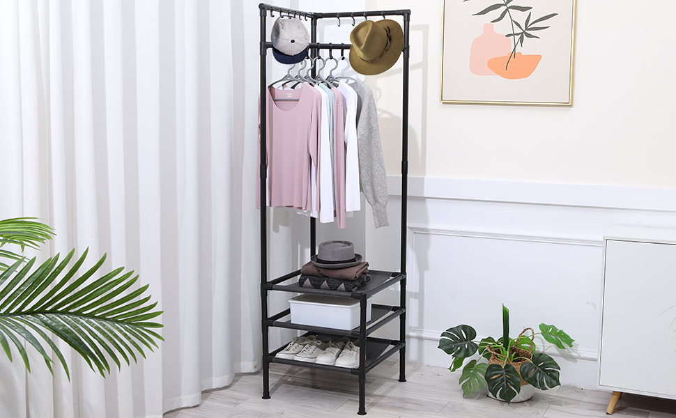 Coat rack corner coat rack