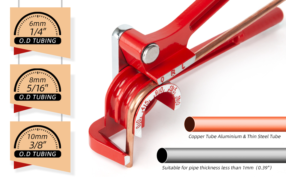 copper tube benders tubing bender kit pipe bending tool hvac spring brake line 1/4 3/8 90 manual 