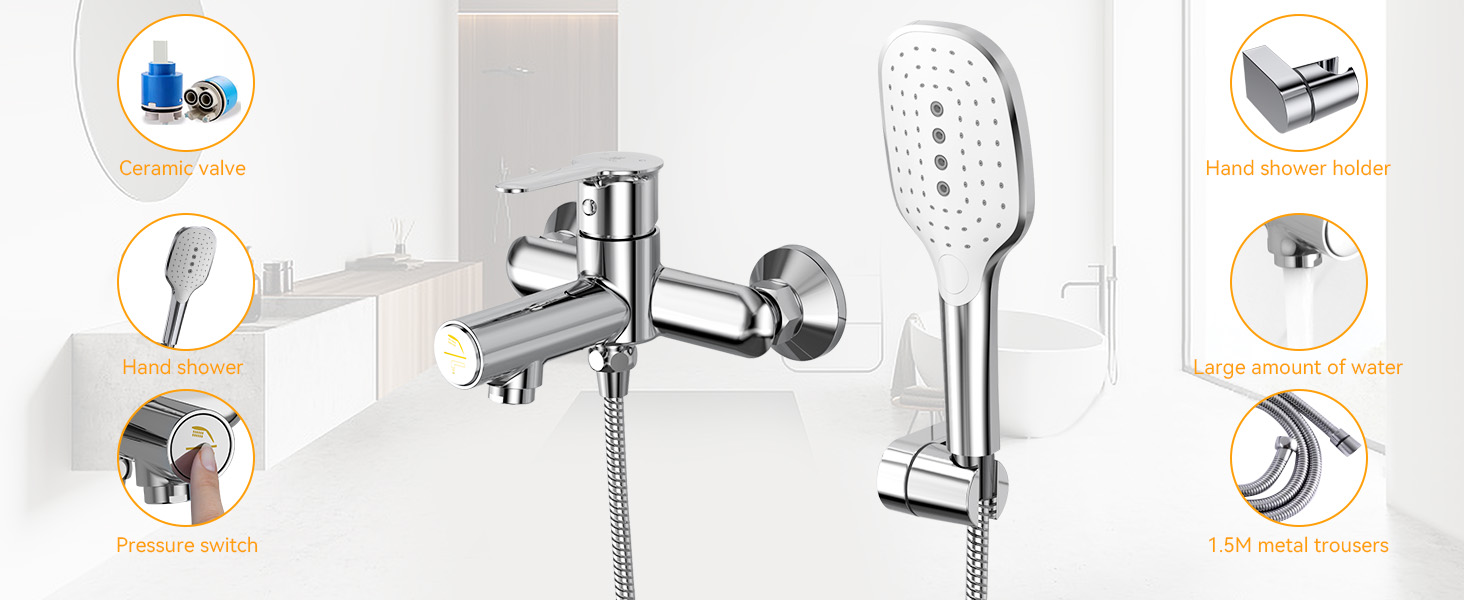 Bathtub faucet with hand shower