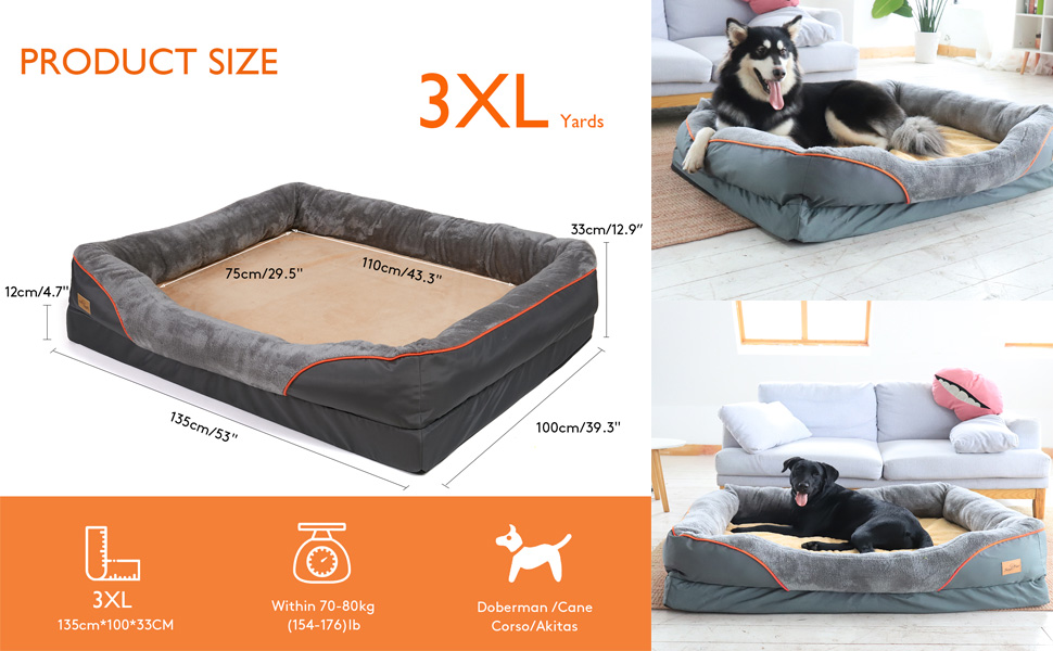 Cuccia Cuscino Materassino per cani comodo Materasso memory per cane con bordi rialzati Rimovibile