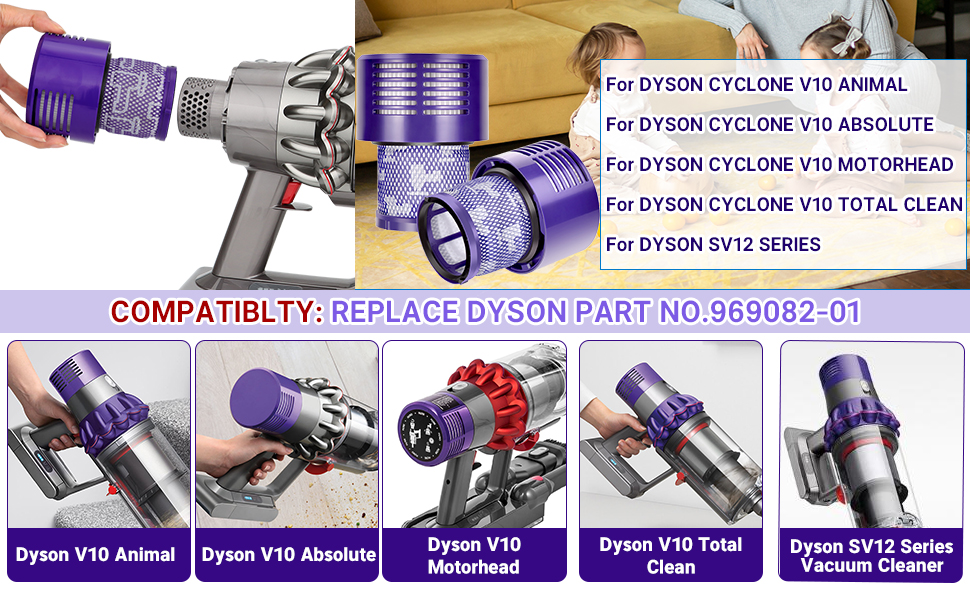 Filtres de Rechange pour Dyson v10