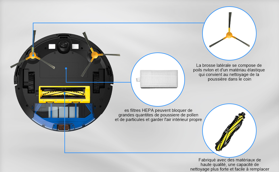 Kit di accessori Fixbetter per Tesvor X500, X500 Pro, M1, M2, per parti Neatsvor X500 
