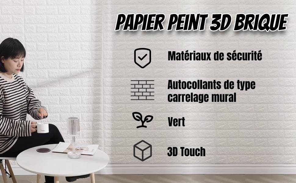 Papier peint en briques 3D