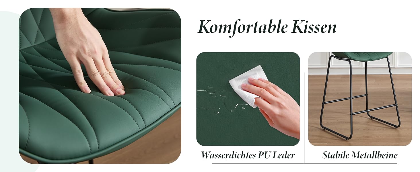 Der Text lautet „Komfortable Kissen“.