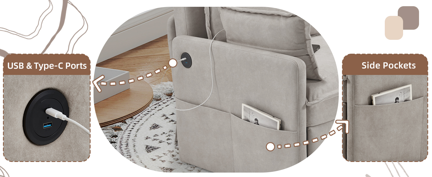 Text reads 'Image 2'. Gray fabric or suede material shown in close-up detail shots with metal chain or hardware attachments.
