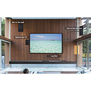 a living room with a tv and a tv set on the wall.