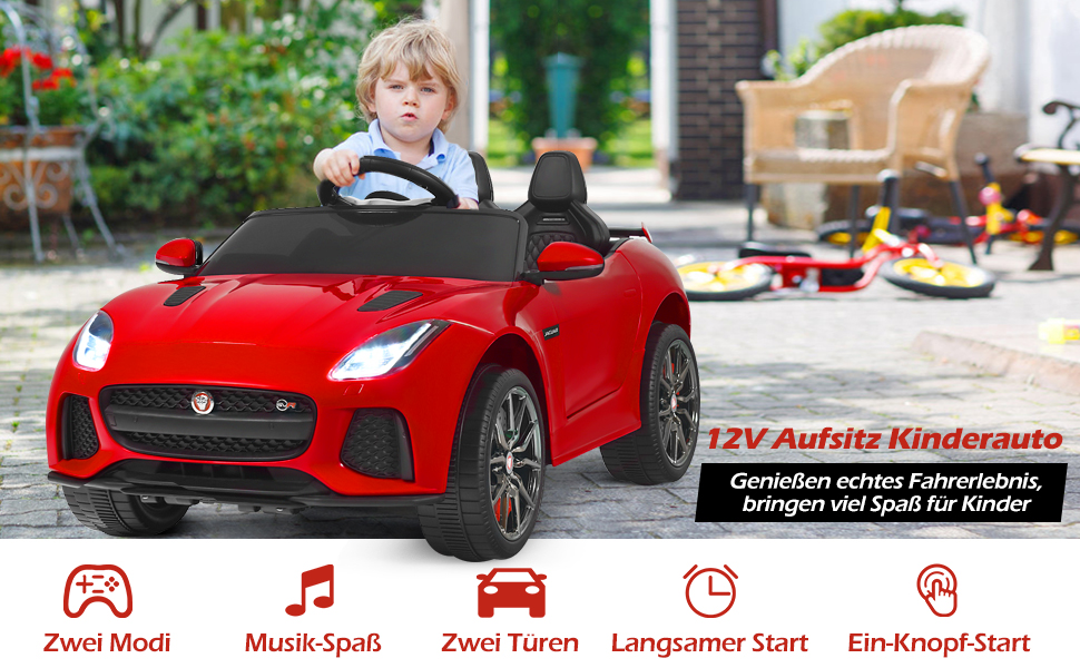 12V kinderauto elektro mit 2,4G-Fernbedienung elektroauto kinder auto kinderfahrzeug Musik Hupe