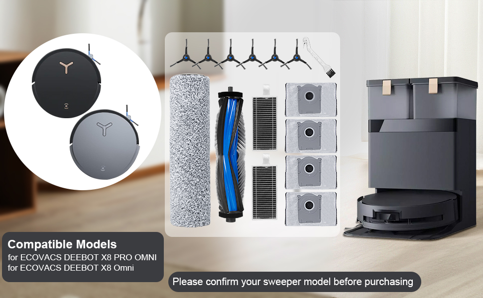 Kit Accessoires Pour Aspirateur Robot Ecovacs Deebot X8 Pro Omni - Neuf