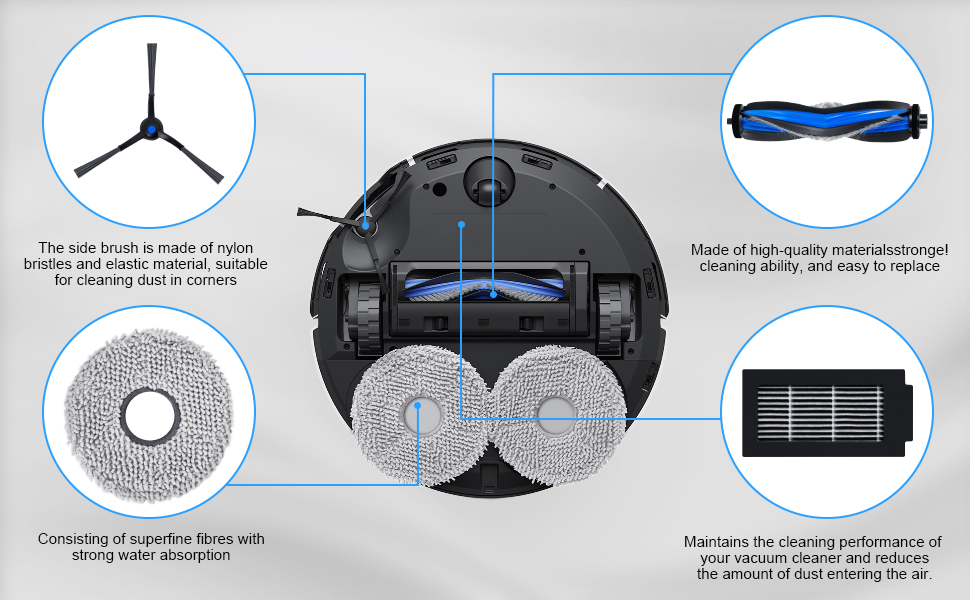 Kit d'accessoires de rechange pour Ecovacs Deebot T50 Omni 