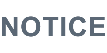 Large grey text displaying the word 'NOTICE' in capital letters against a white background.