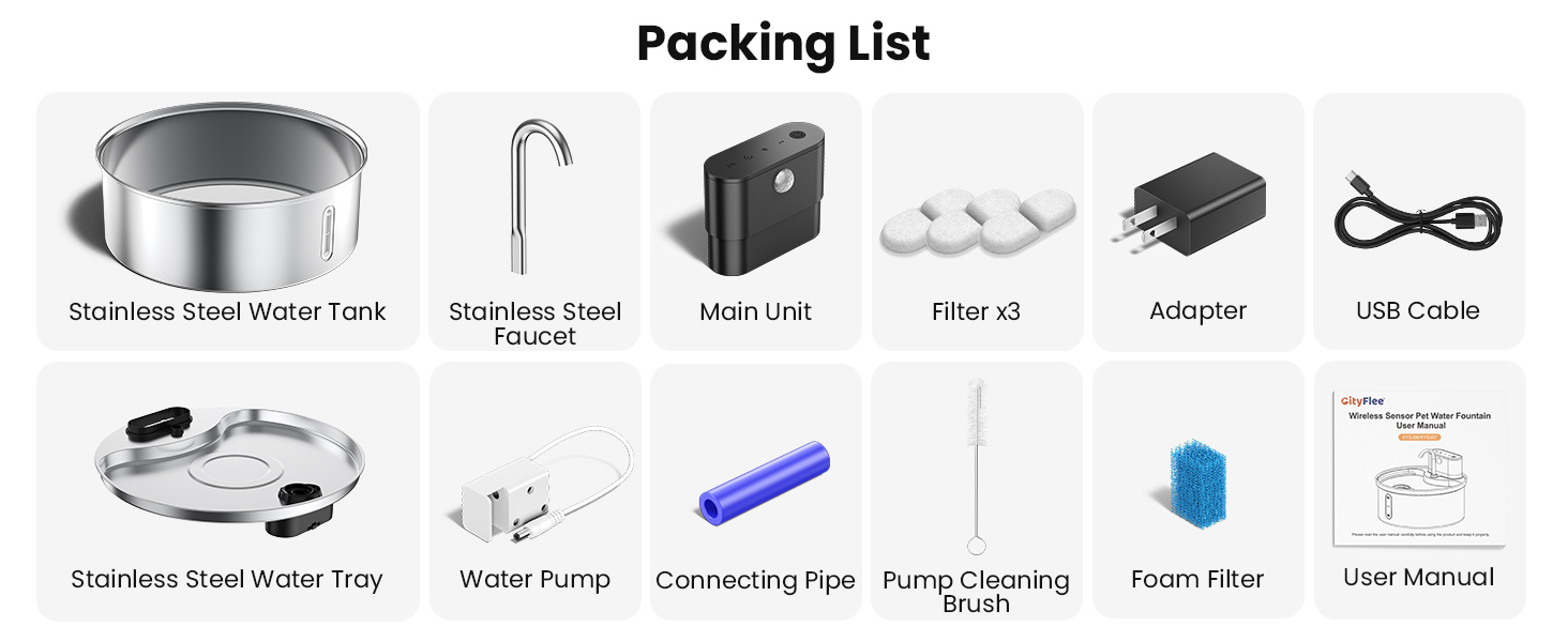 stainless steel pet water fountains