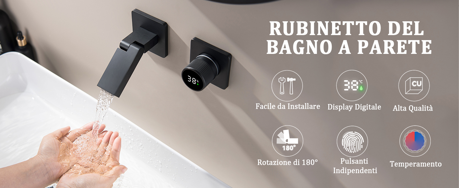GRICOL Rubinetto Bagno Lavabo Alto Monocomando Miscelatore Lavabo Bagno