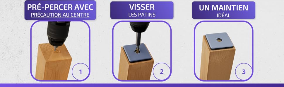 Patins pour meubles ptfe patins chaise teflon a visser avec vis