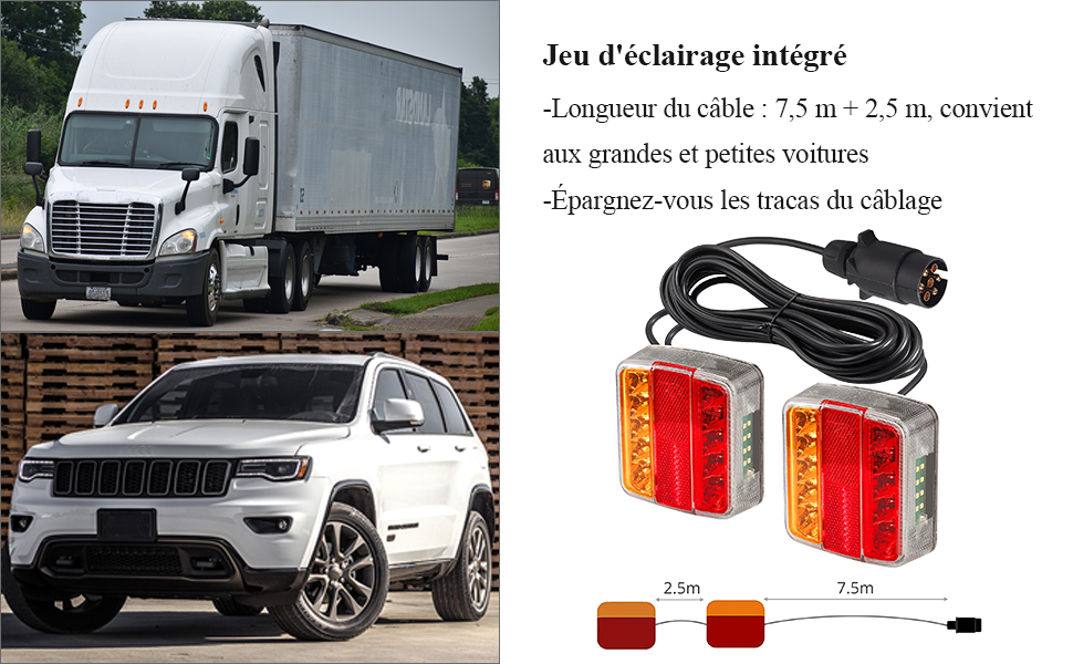  LED Feu Arrière pour Remorque