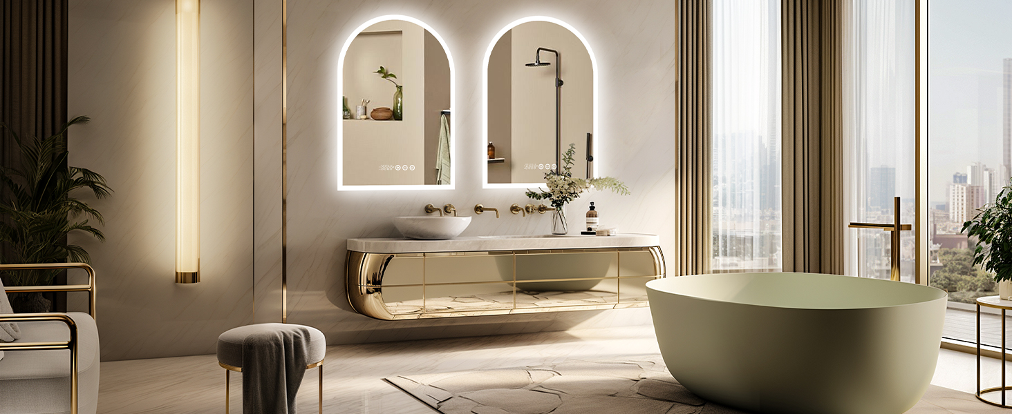 LUVODI Grande Specchio da Bagno con LED luce da parete