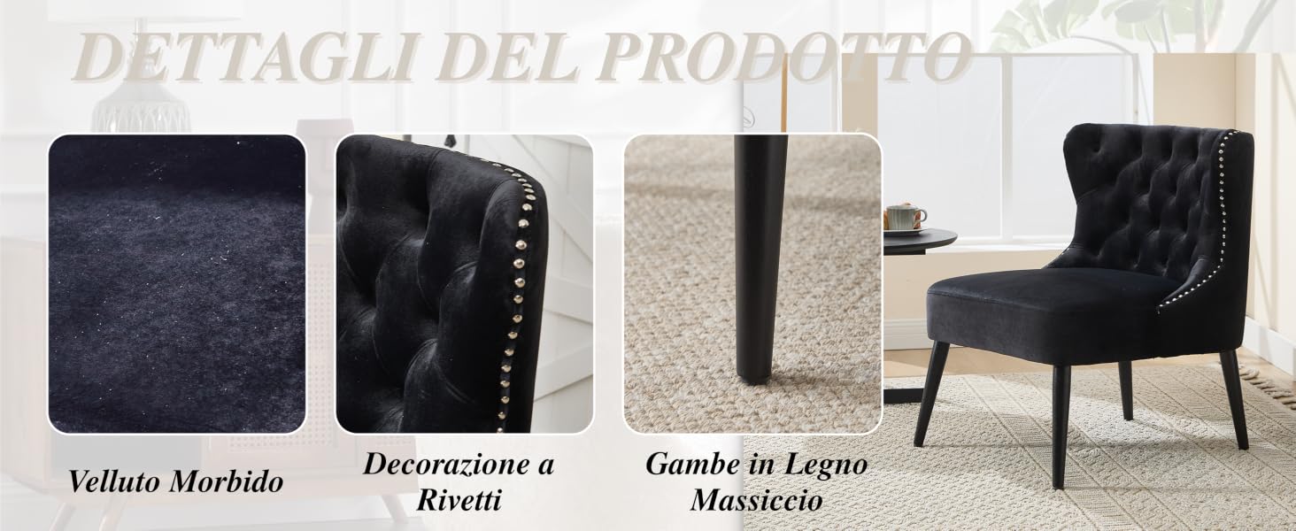Serie di mobili da soggiorno moderni che mostrano diverse configurazioni di sedute con sedie e divani di colore scuro su pavimenti chiari.