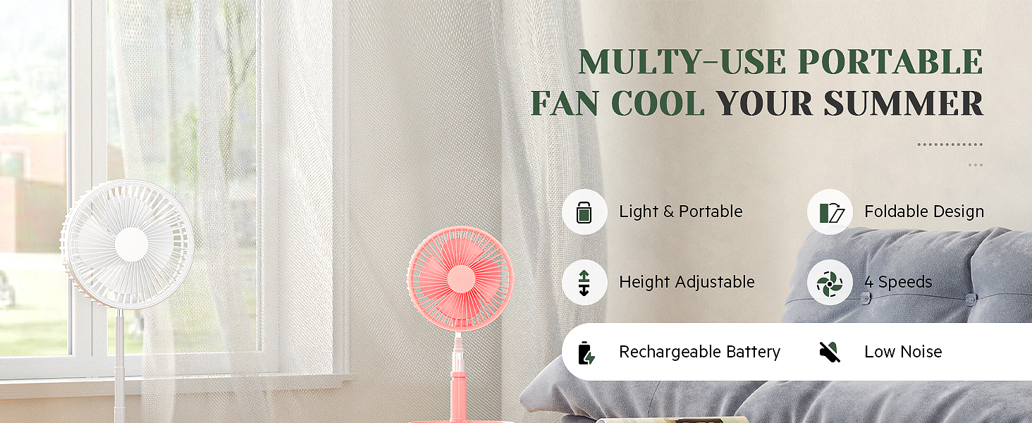 Ventilador de mesa plegable con soporte